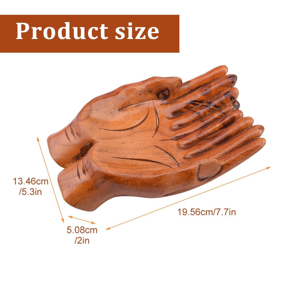 Decorative Wooden Hand Candy Dish Home Decoration