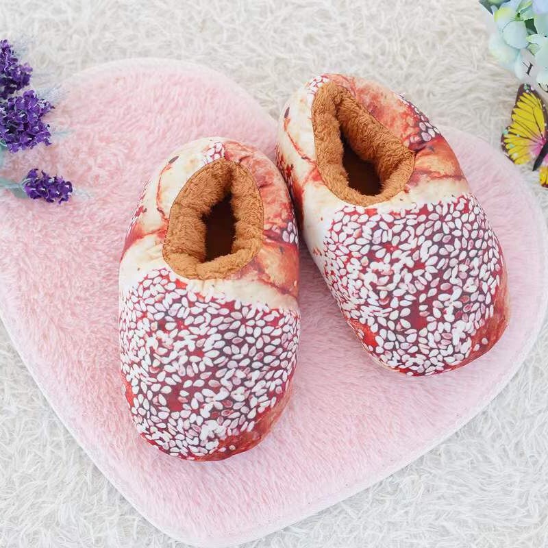 Cozy Warm Bread Print Slippers