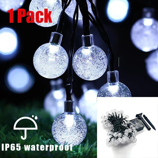 Bright Solar Powered Outdoor String Lights - Waterproof