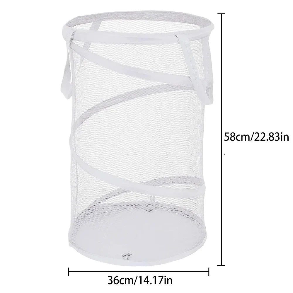 Portable Folding Laundry Hamper with Mesh Panel