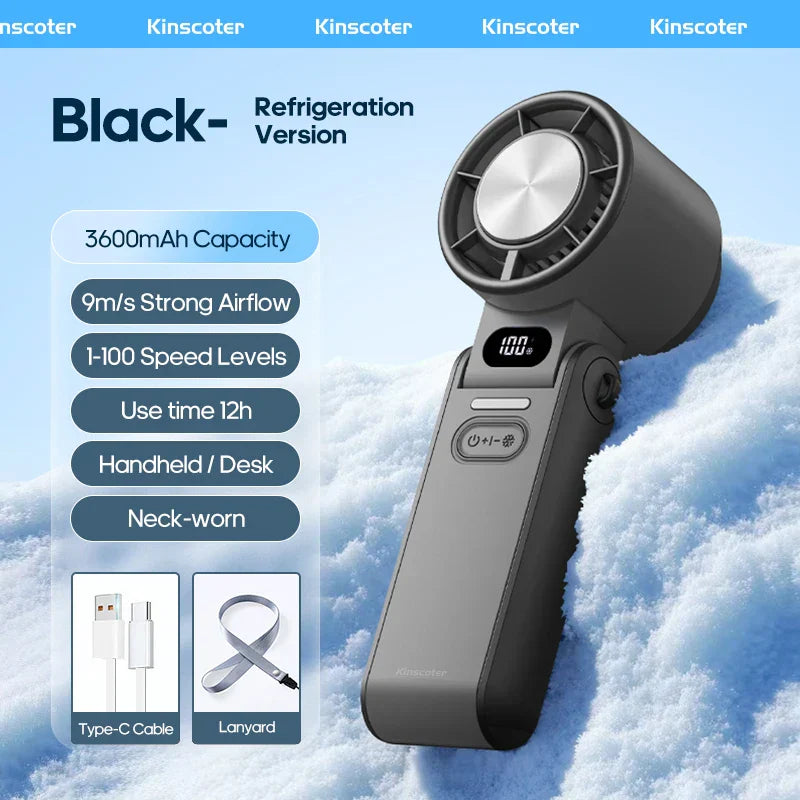 Portable Rechargeable Fan with 100 Speed Settings