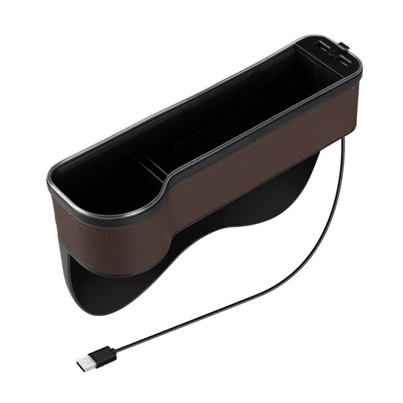 Car Storage Box with USB Charger and LED Light