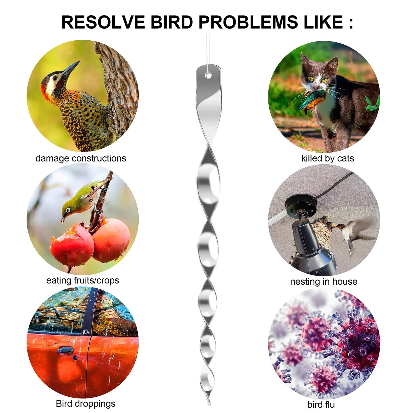 Garden Bird Repellent Spinner Set 12 Piece Pack