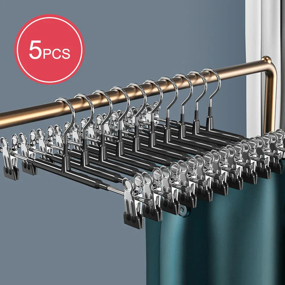 Slim Stainless Steel Hanger with Clips for Clothing