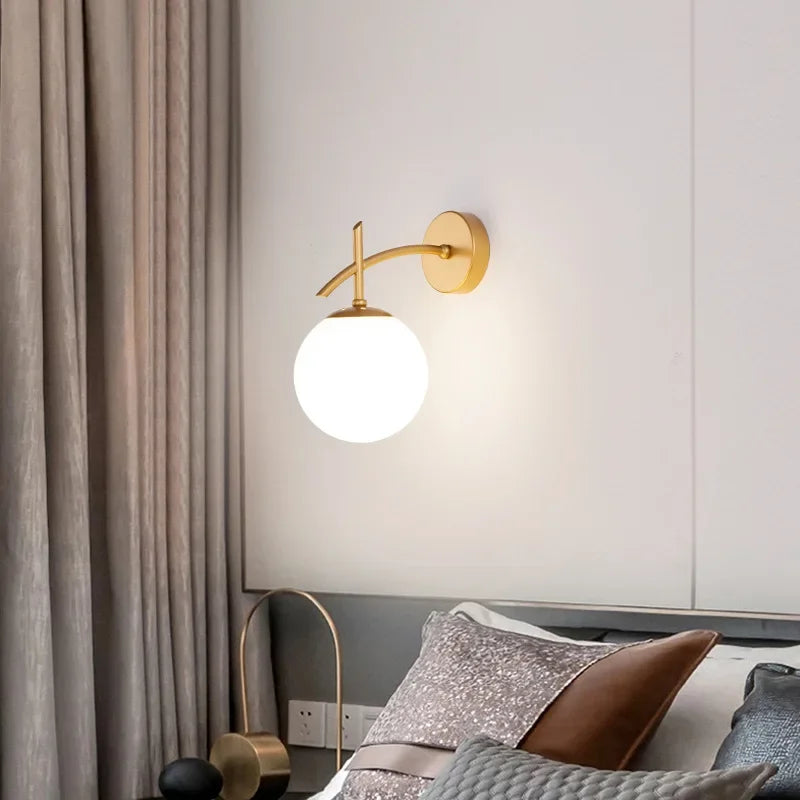 Elegant Gold Glass Wall Light Fixture