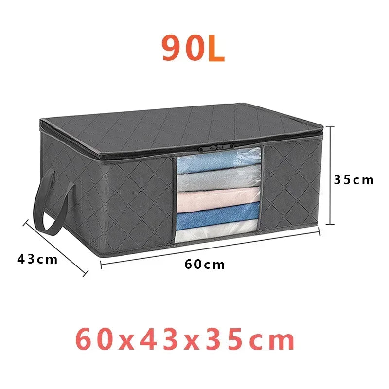 Collapsible Closet Storage Bag for Blankets & Clothes