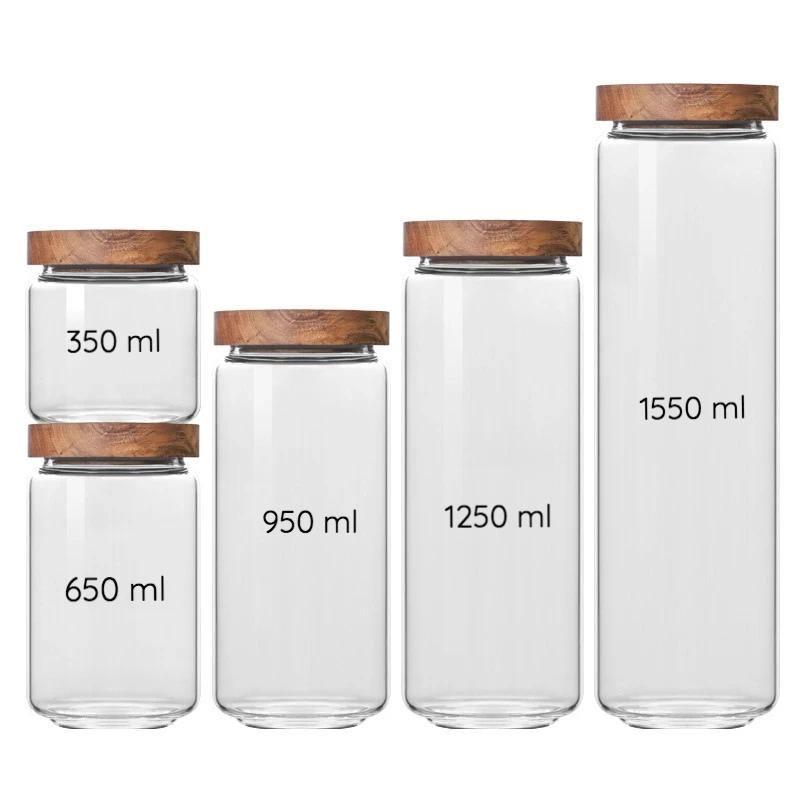 Clear Glass Kitchen Storage Jars Airtight Containers