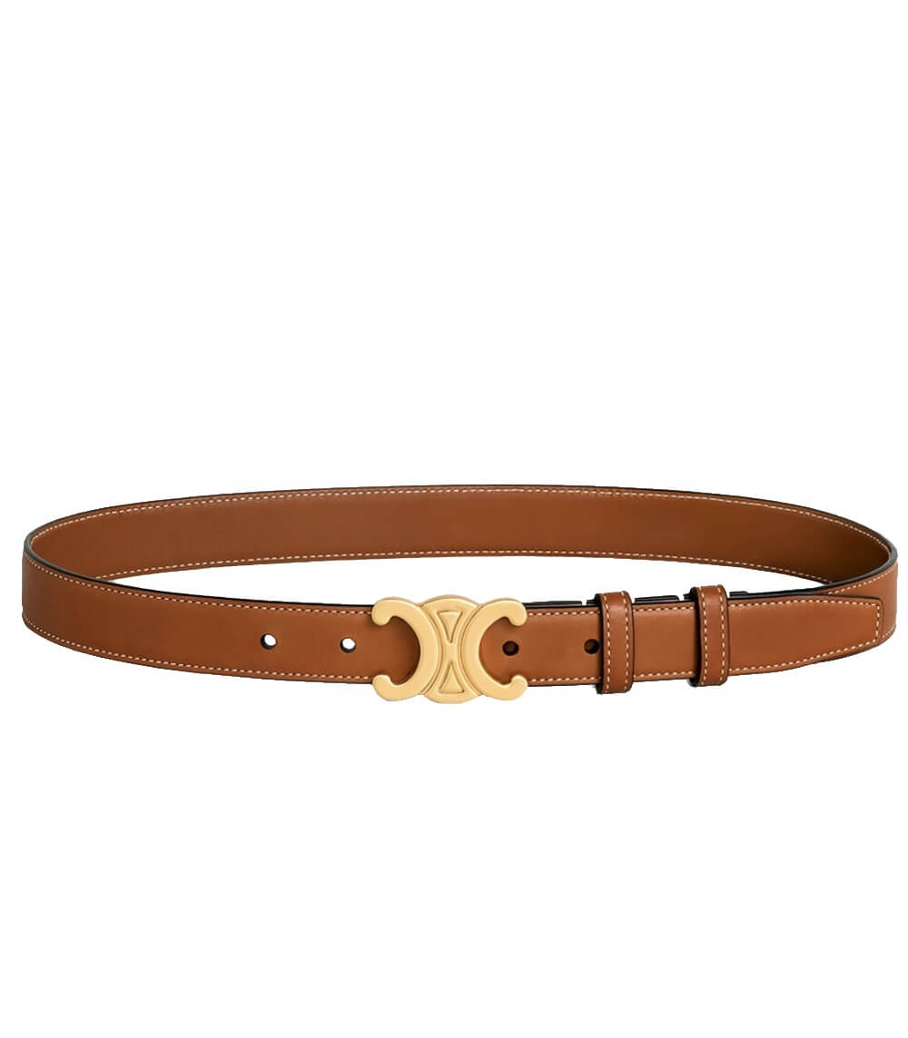 Premium Leather Belt with Gold Buckle