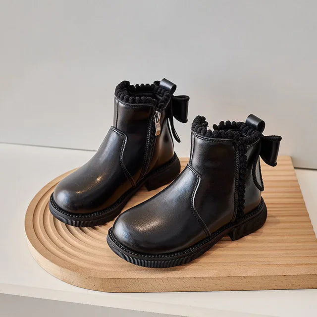 Befez | Classic Black Kids Ankle Boots with Grip Sole