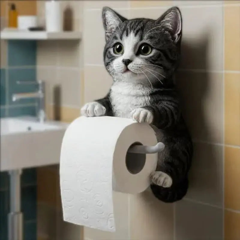 Fun Cat Shaped Toilet Paper Wall Mount