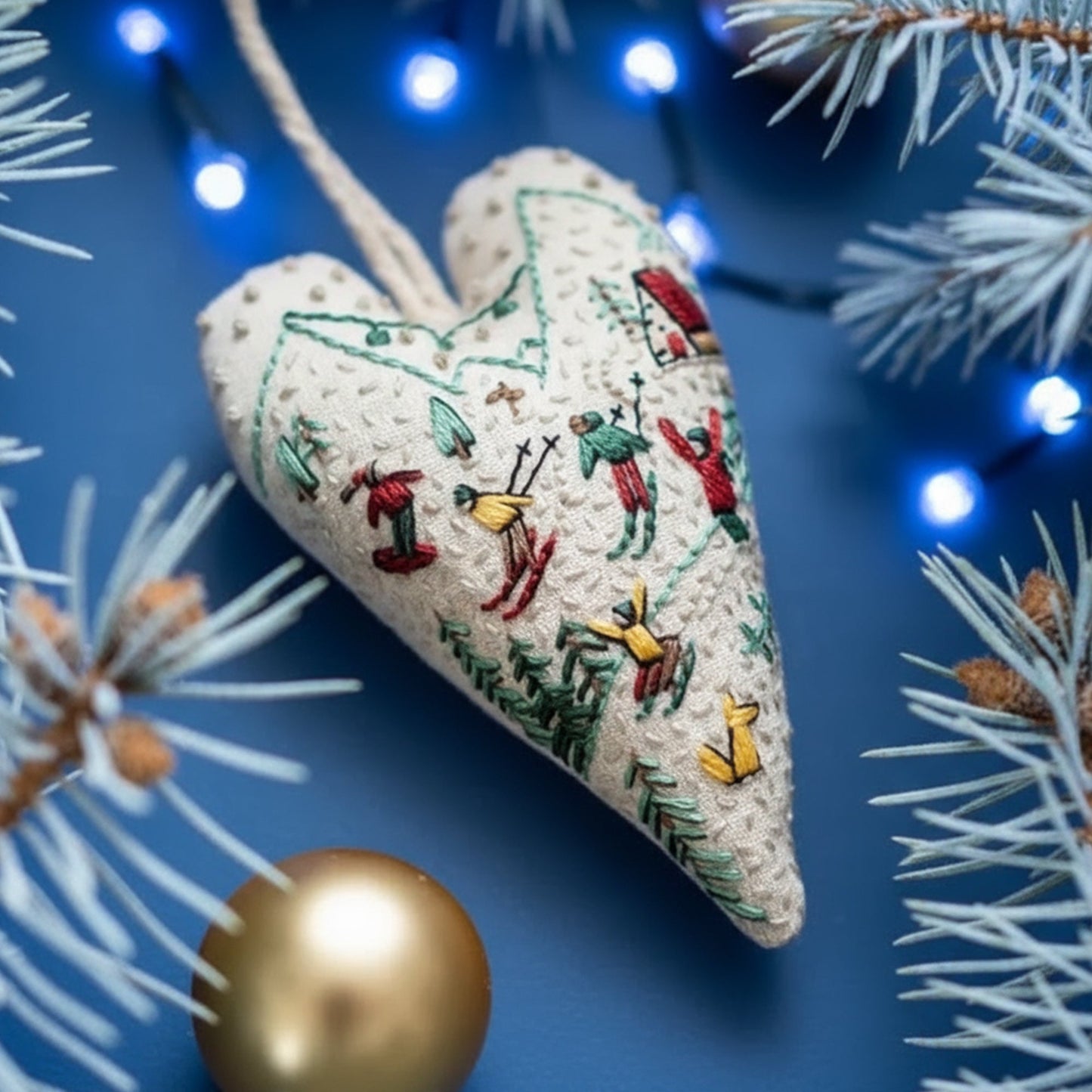 Easy Heart Shaped Embroidery Ornament Kit