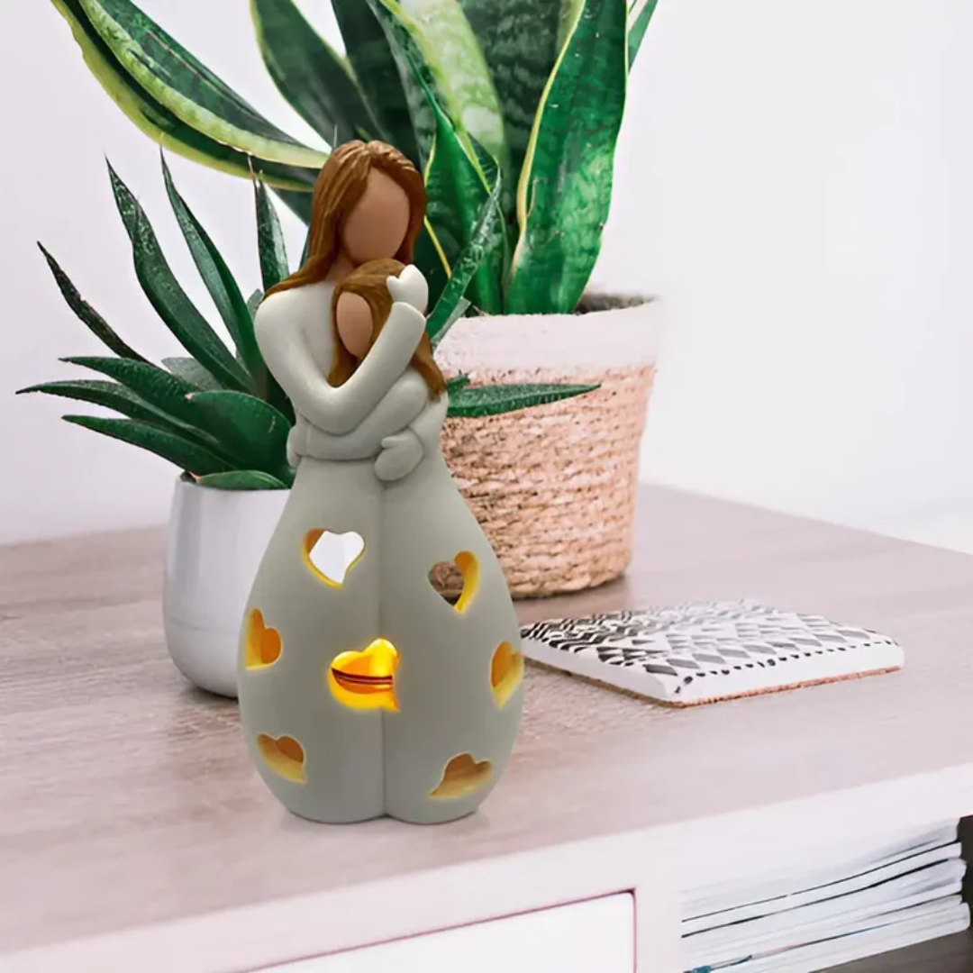 Lovely Mom and Daughter Heart Candle Holder