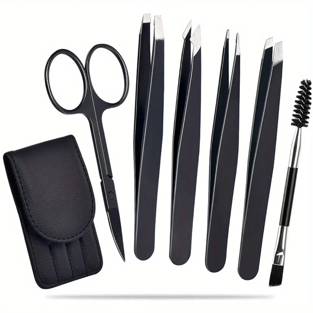 Professional Eyebrow Tweezers Kit with Storage Case