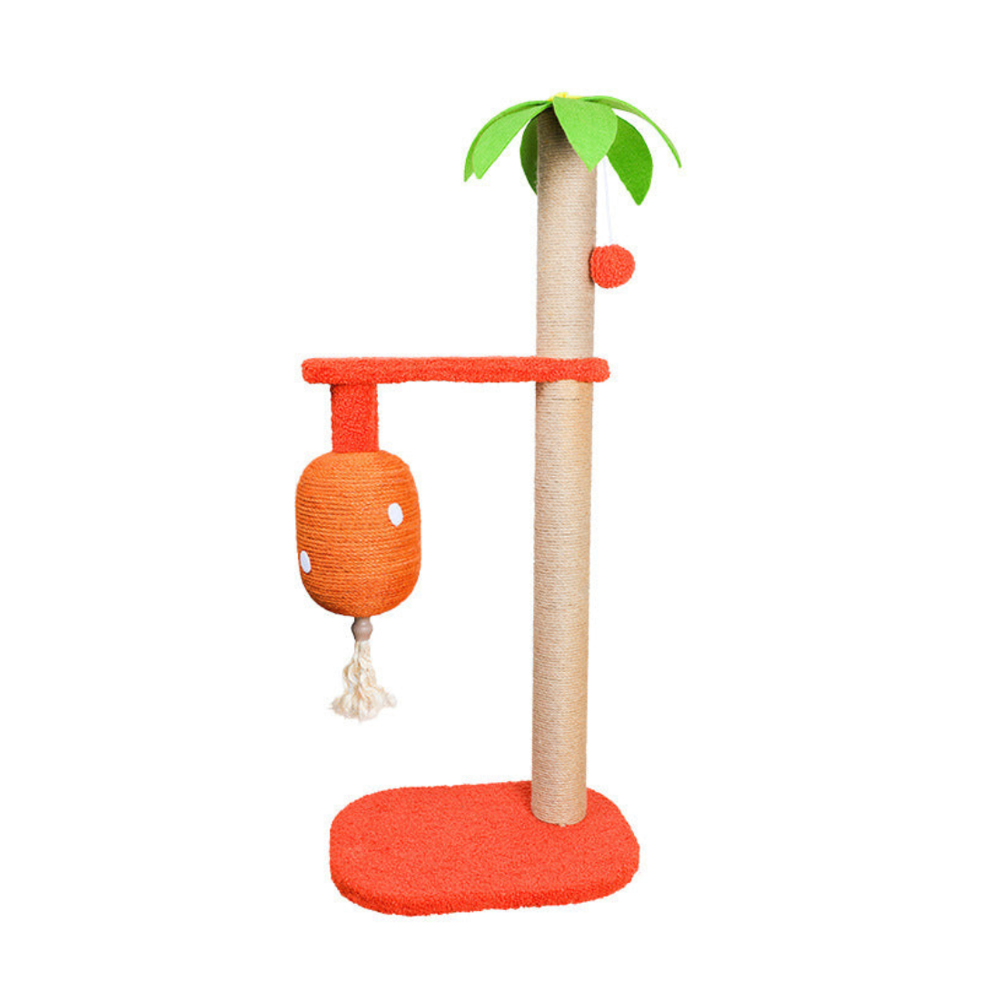 Pet Sisal Scratcher Post with Colorful Perch