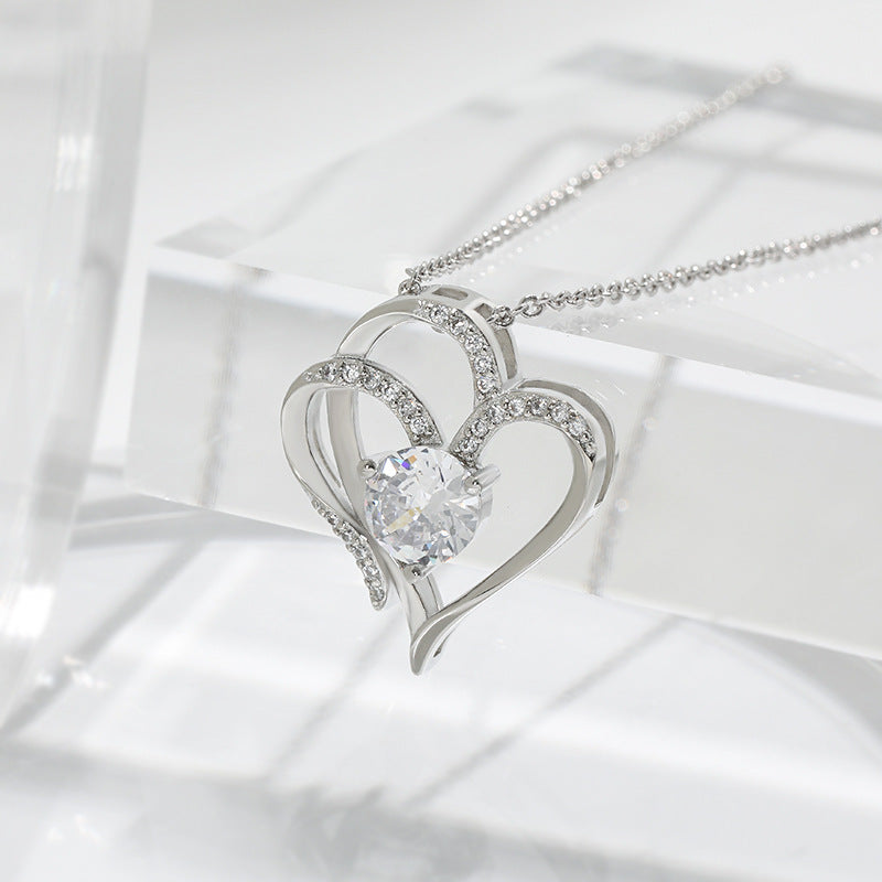 Sparkling Heart Diamond Pendant Necklace