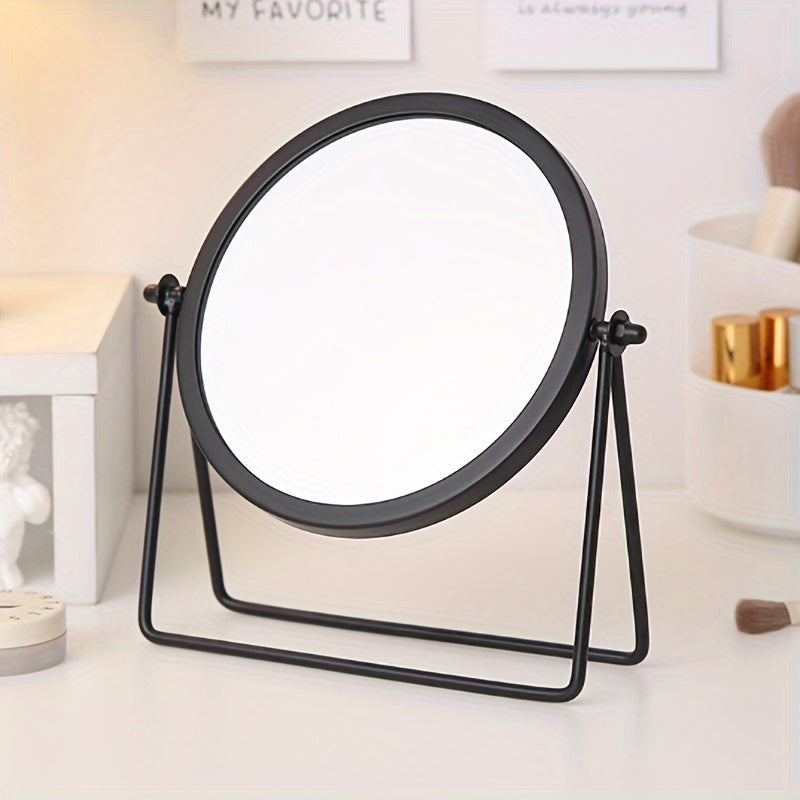 Classic Round Makeup Mirror with Metal Stand