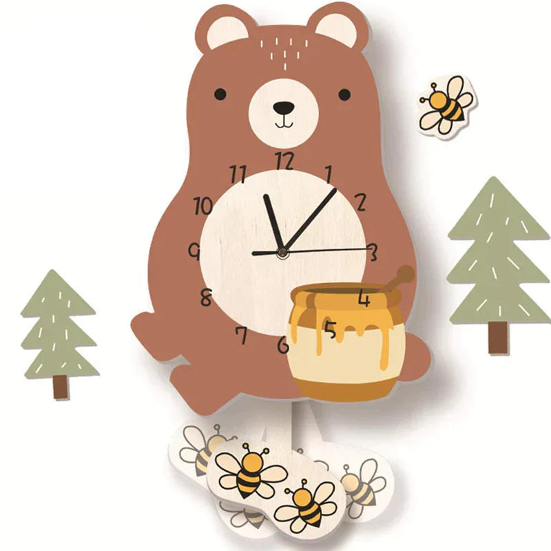 Colorful Animal Shape Wall Clock