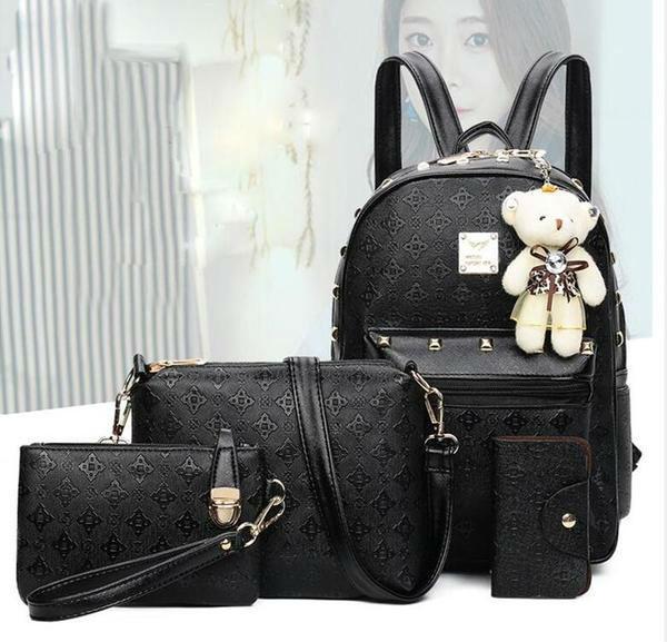 Stylish Ladies Bear Pattern Handbag Set