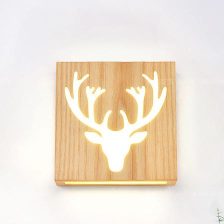 Rustic Wooden LED Wall Light