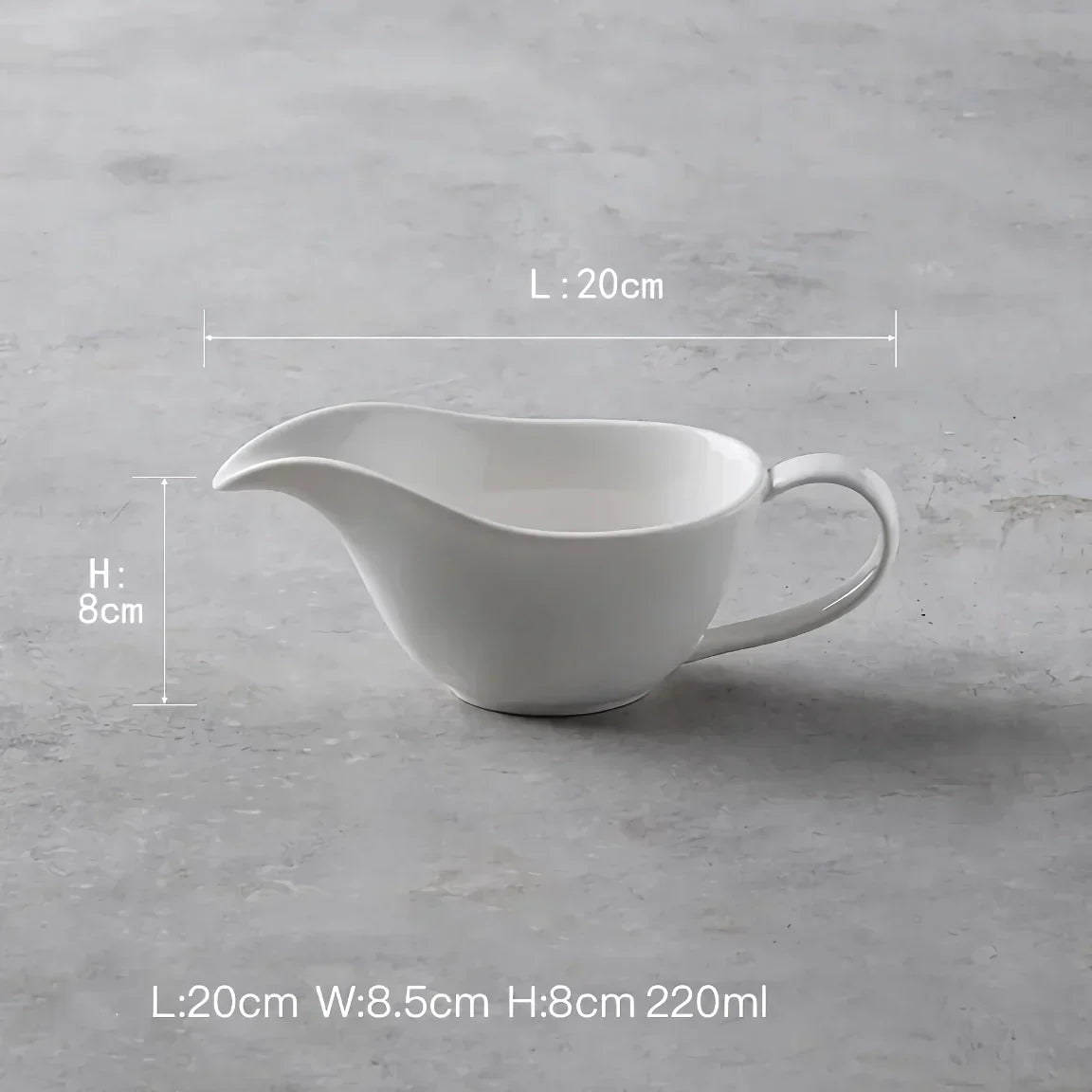 Stylish White Sauce Boat 220ml