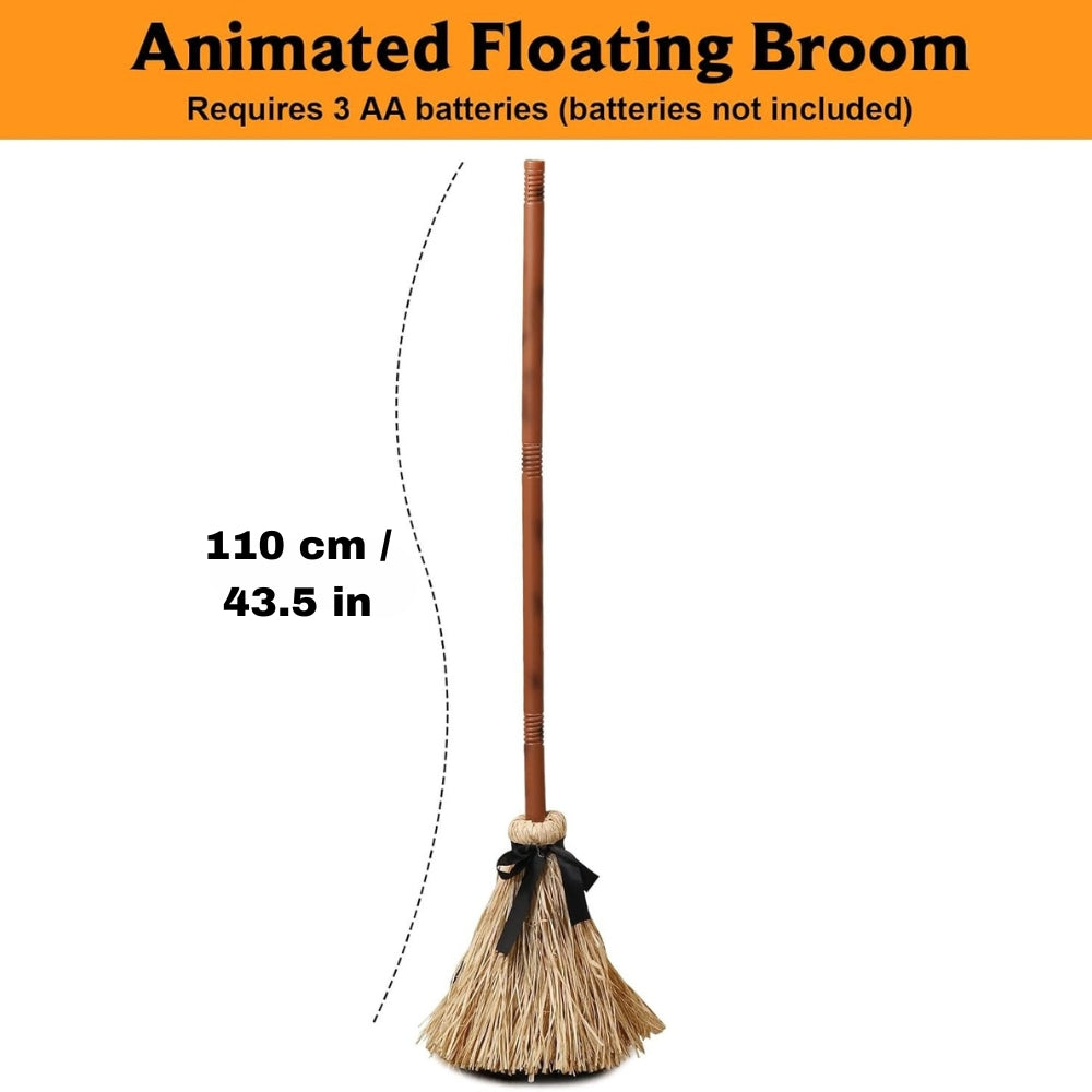 Spooky Floating Broom Decoration