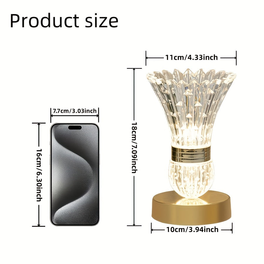 Luxury LED Crystal Desk Lamp with Adjustable Brightness
