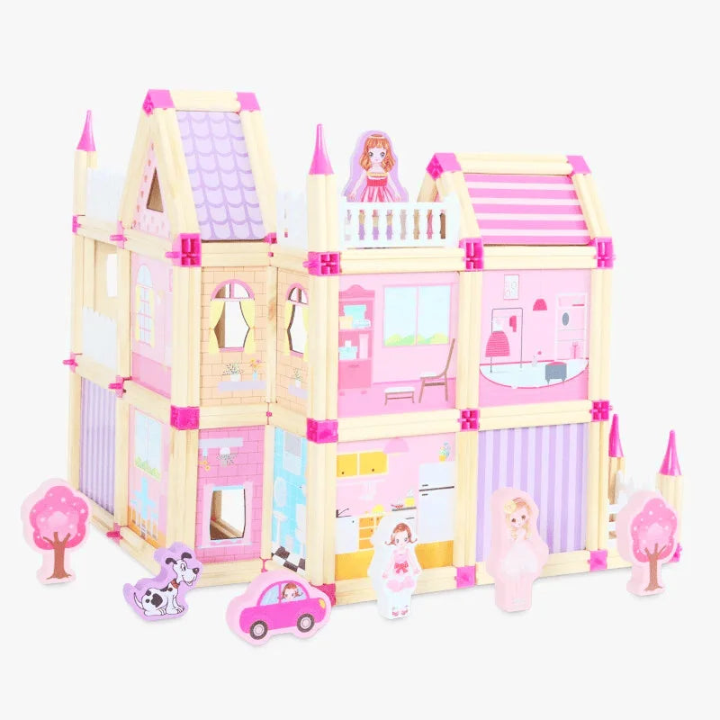 Wooden Creative Building Set Maison