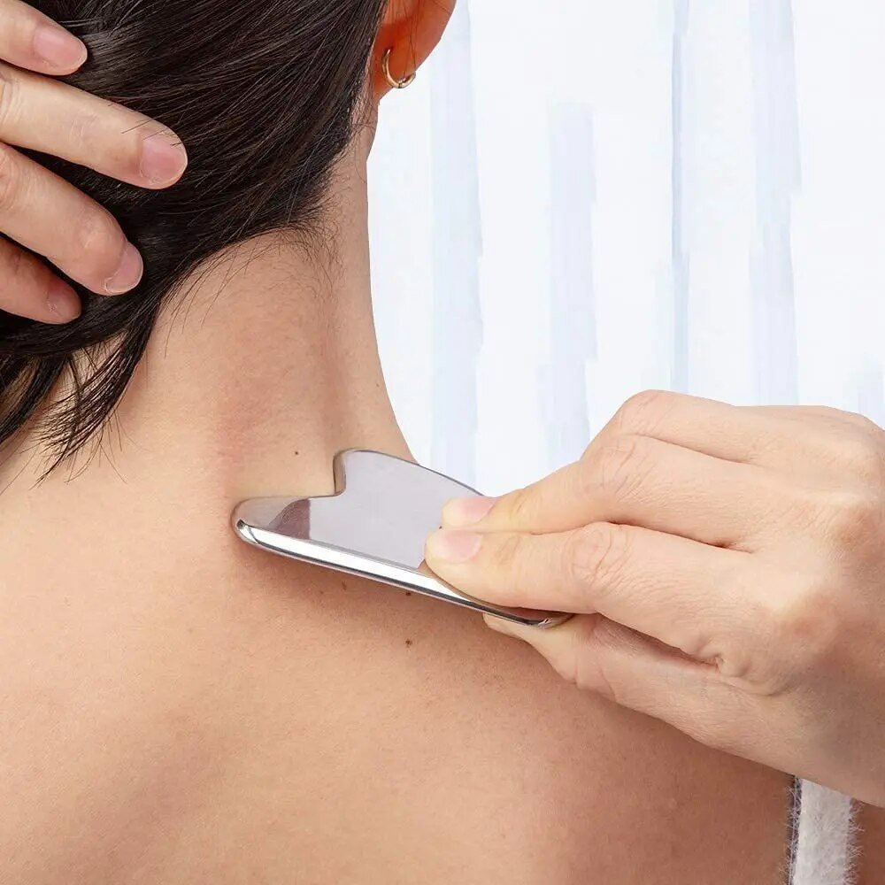 Relaxing Face Roller Stainless Steel Gua Sha Tool