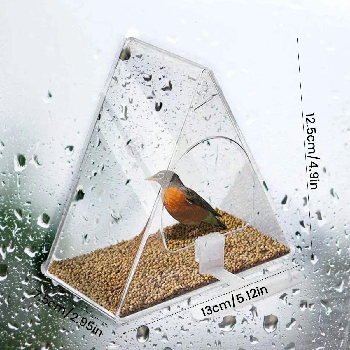 Transparent Outdoor Bird Feeder for Garden Decor