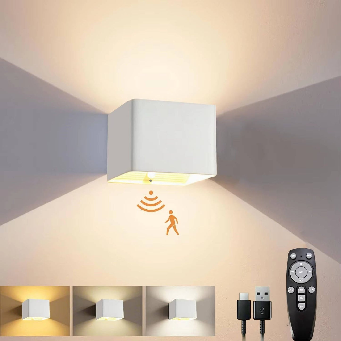 Smart Motion Sensor LED Wall Light with Remote
