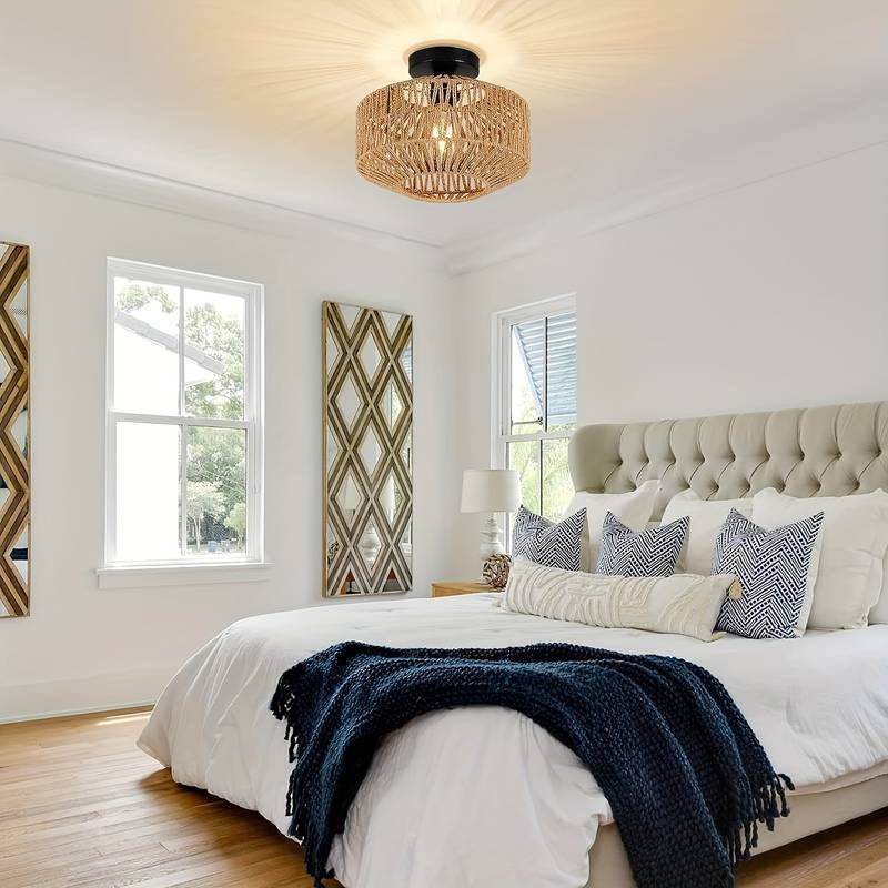 Stylish Woven Cap Pendant Lamp