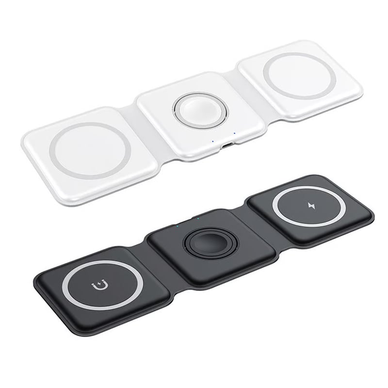 Compact 3 in 1 Portable Wireless Charging Pad
