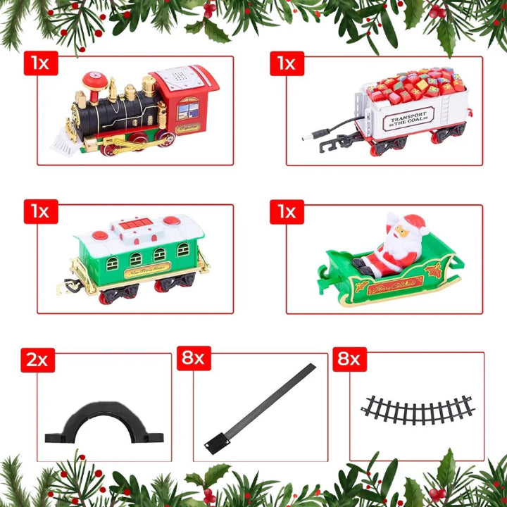 Fun Christmas Tree Train Set with Lights and Sound