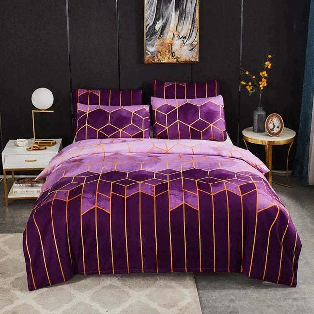 Soft Geometric Bedding Duvet Cover Set