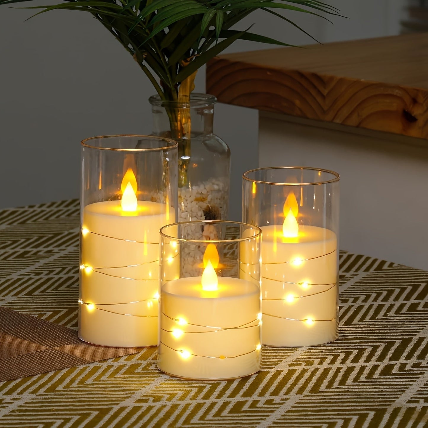 Warm Ambient LED Candle Set with Remote