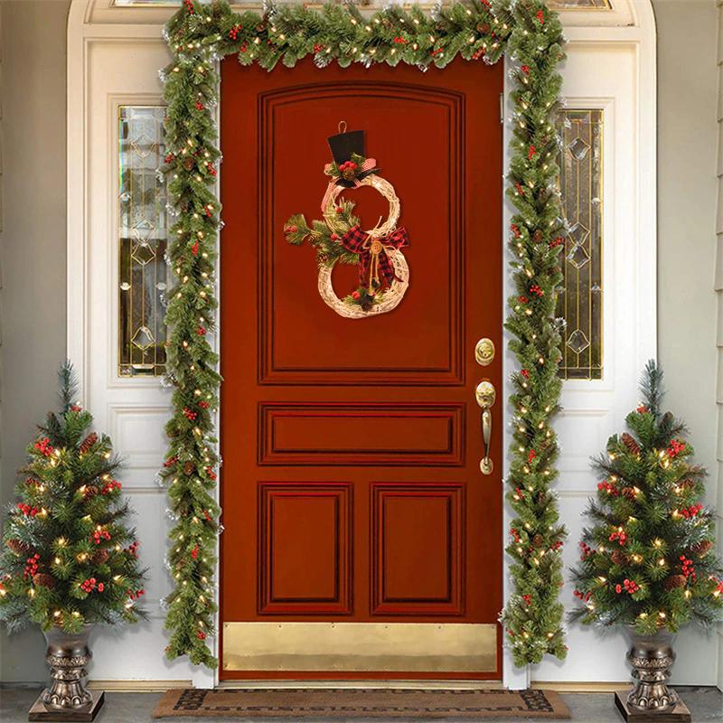 Winter Snowman LED Christmas Decor Wreath
