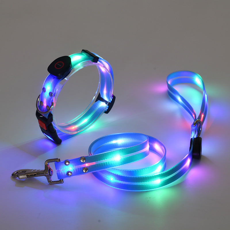Bright LED Pet Collar with Leash Set