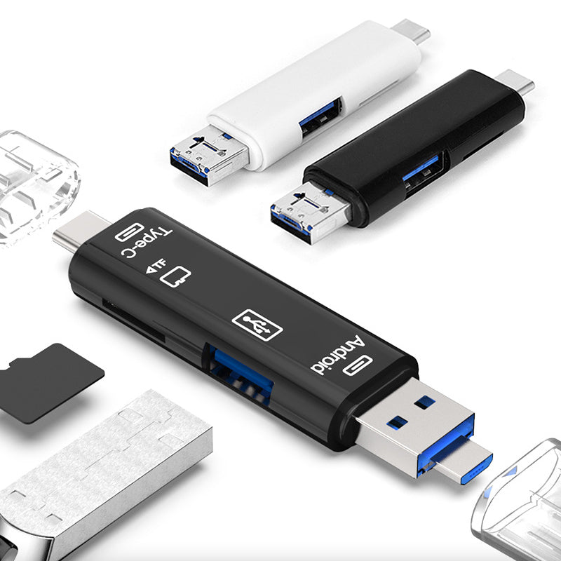 Compact 5-in-1 Multi SD Card Reader with 32GB Bonus Card
