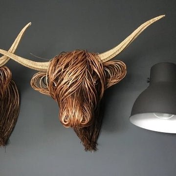 Rustic Farm Cow Head Wall Art Decoration