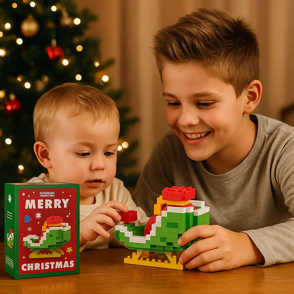 Colorful Kids Christmas Figurine Building Blocks Set