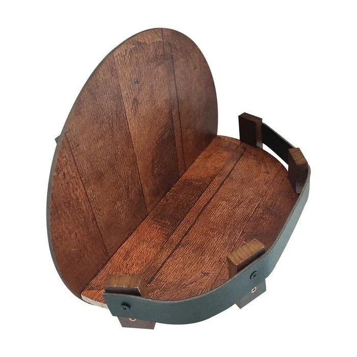 Reclaimed Wood Whiskey Barrel Shelf - Wine Bottle Holder