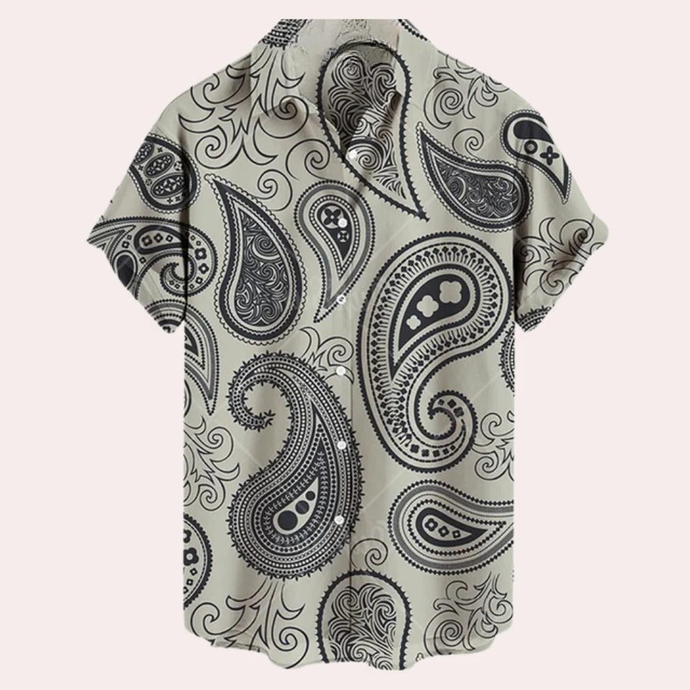 Relaxed Fit Mens Short Sleeve Casual Shirt