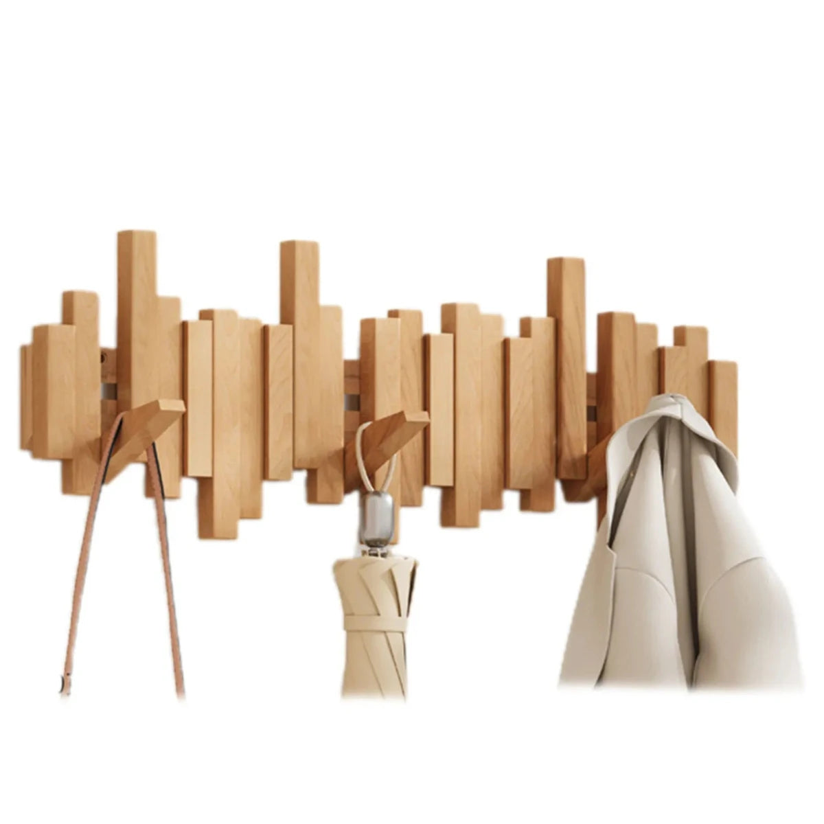 Stylish Wooden Coat Rack with Hooks