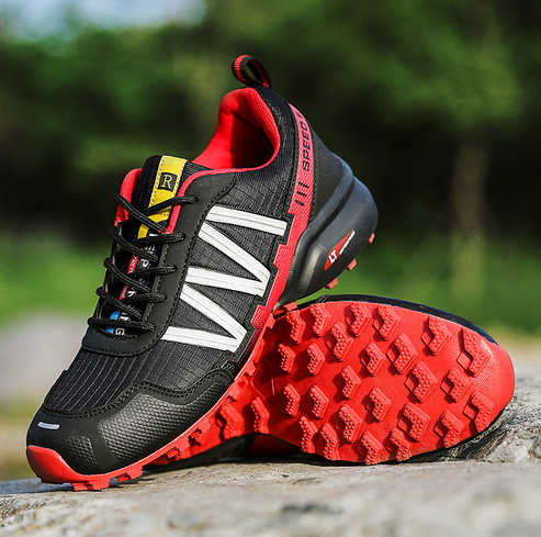 Tough Outdoor Trail Hiking Boots in Blue and Green