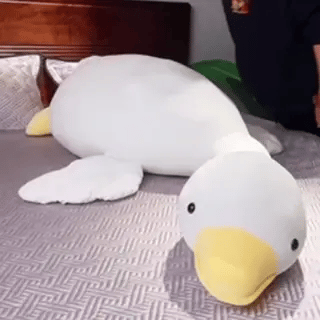Soft White Plush Goose Cushion Toy