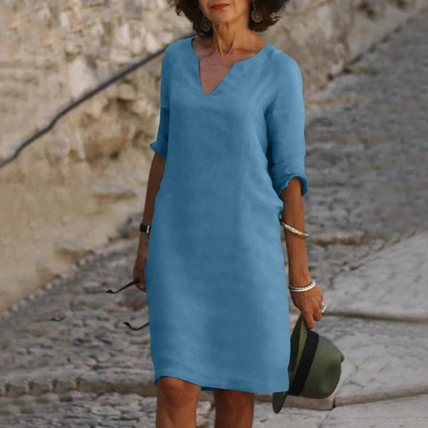 Sleeveless is not an option since it changes the product type, so:
Casual V-Neck Long Sleeve Dress