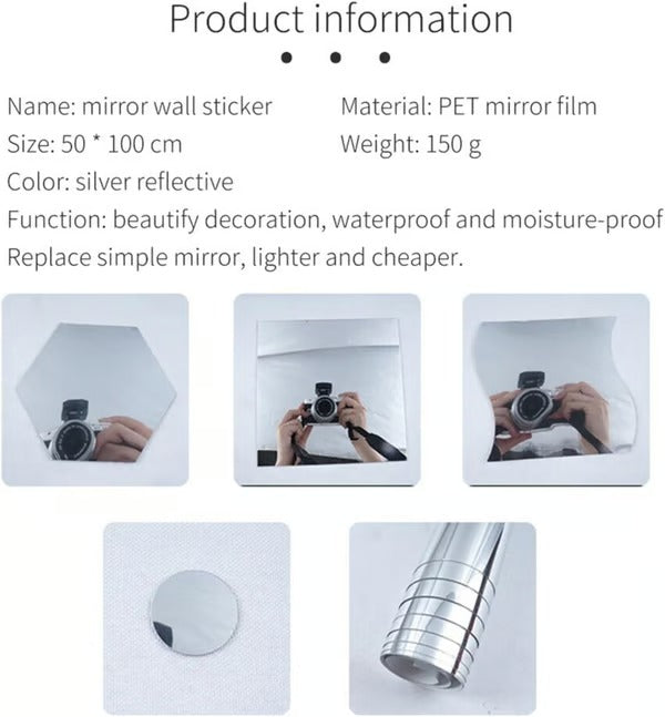 Flexible Shatterproof Wall Mirror Stickers