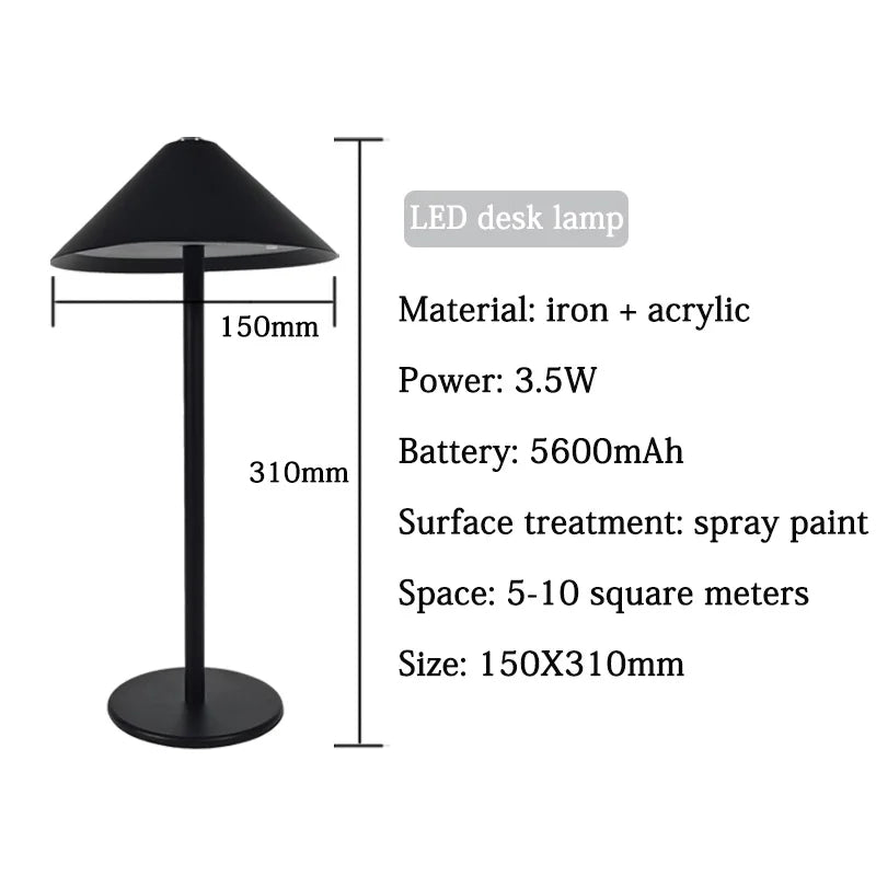 Slim LED Desk Lamp with Adjustable Brightness