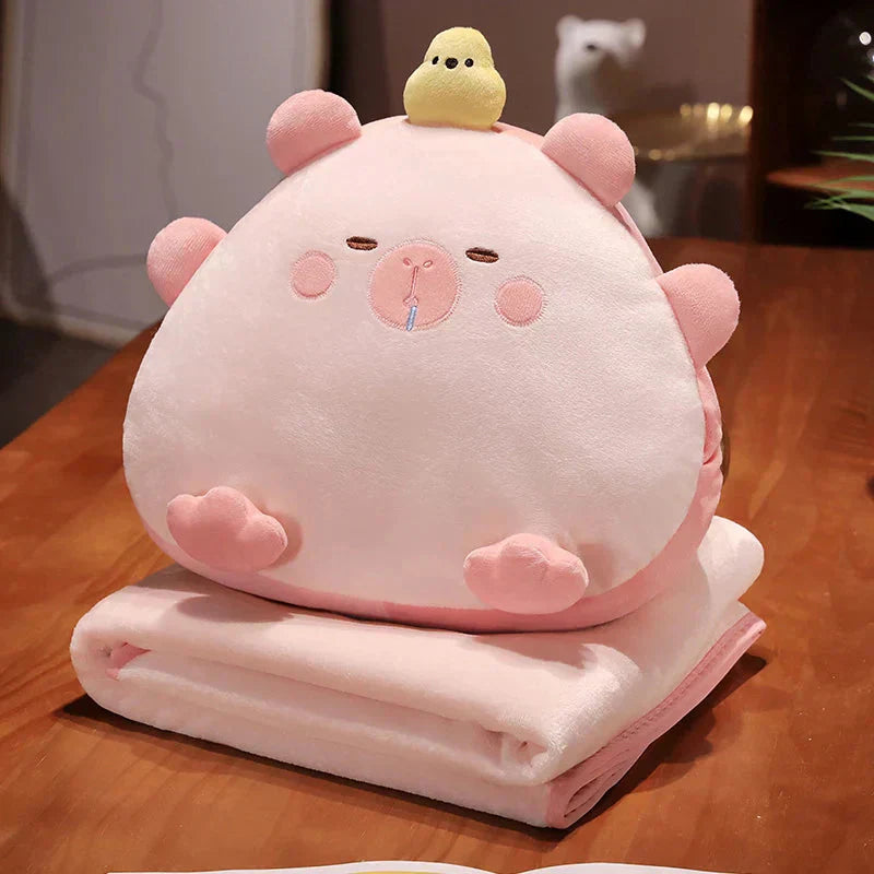 Adorable Animal Capybara Soft Cushion Pillows With Throw