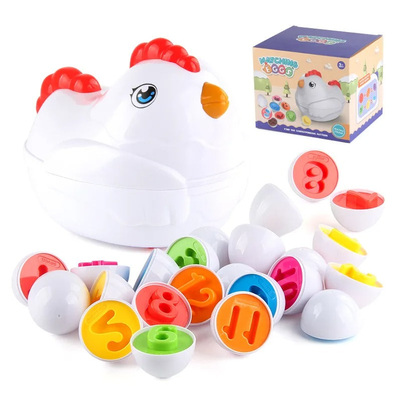 Educational Colorful Wooden Chicken Toy